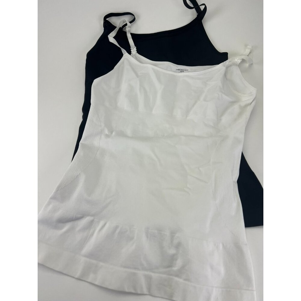 UNDEROUTFIT Cami Tank Tummy Control 3XL #680 Compression BLACK & WHITE Lot